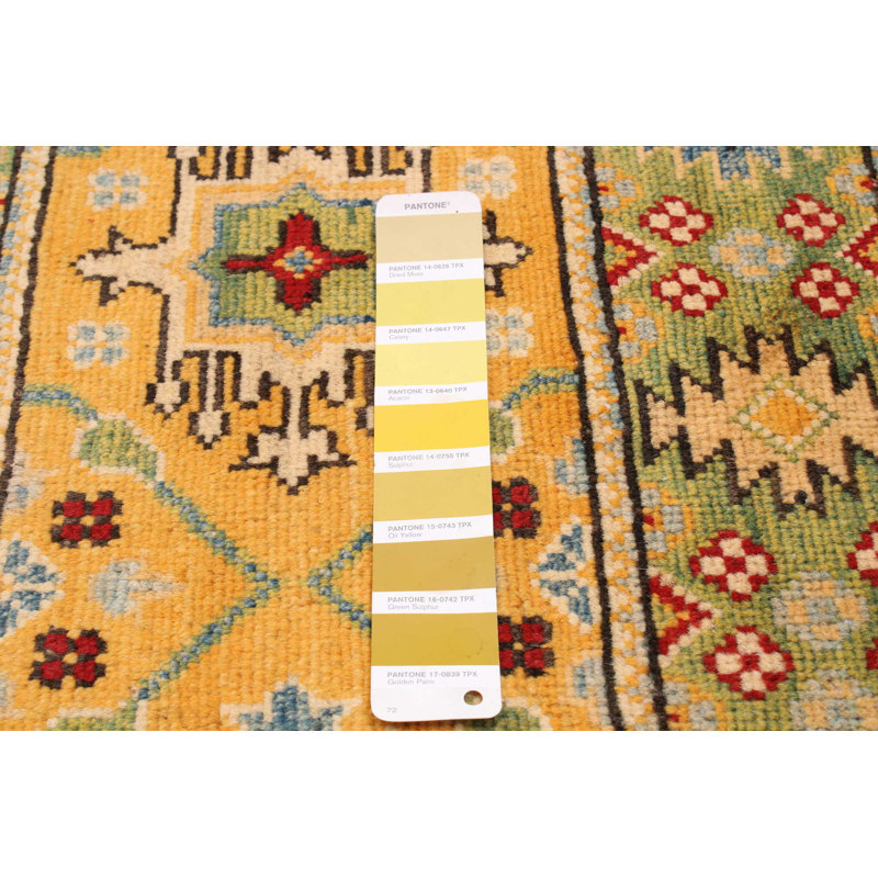 Tapis unique en laine noué à la main nouvel âge 6 pi 6 po x 9 pi 10 po doré