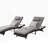 Outdoor Wicker Long Reclining  Lounge Chair Set of 2-1698292681