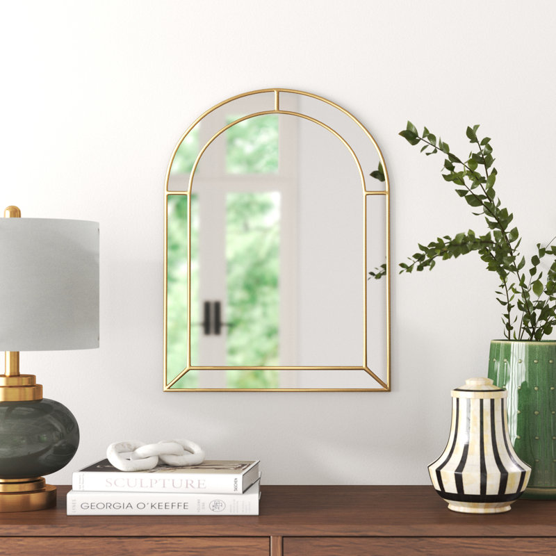 Iris Engineered Wood Mirror, 24" H x 18" W, Gold