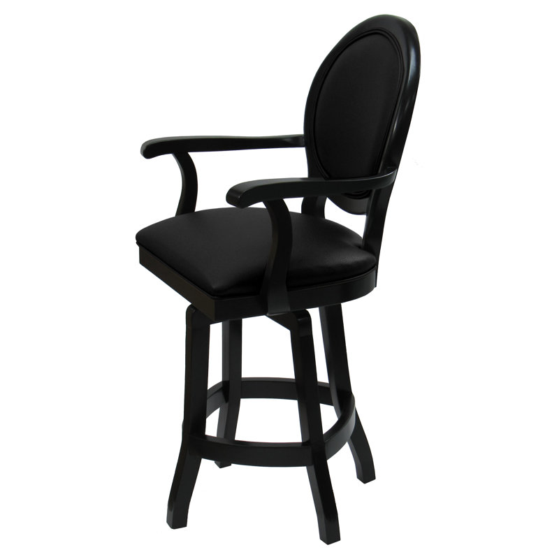 Tabouret de bar et de comptoir Farald, Tabouret de comptoir (siège d'une hauteur de 26 p, Noir