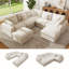 Canapé d'angle modulaire Cloud 5 places en chenille moderne de 107 pouces avec deux poufs de rangement-1987188985