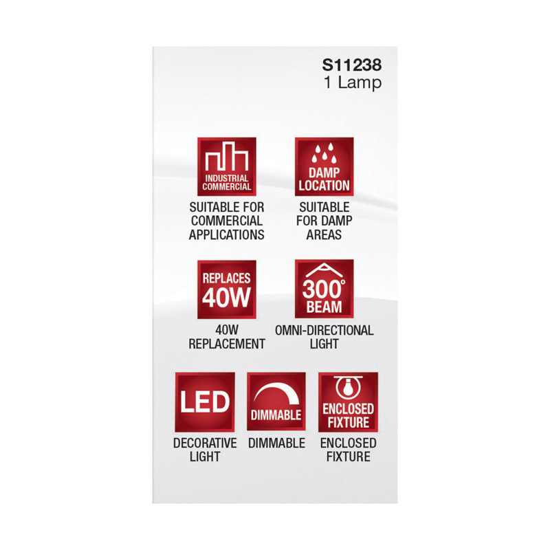 5 Watt Clear LED Bulb, 2700K
