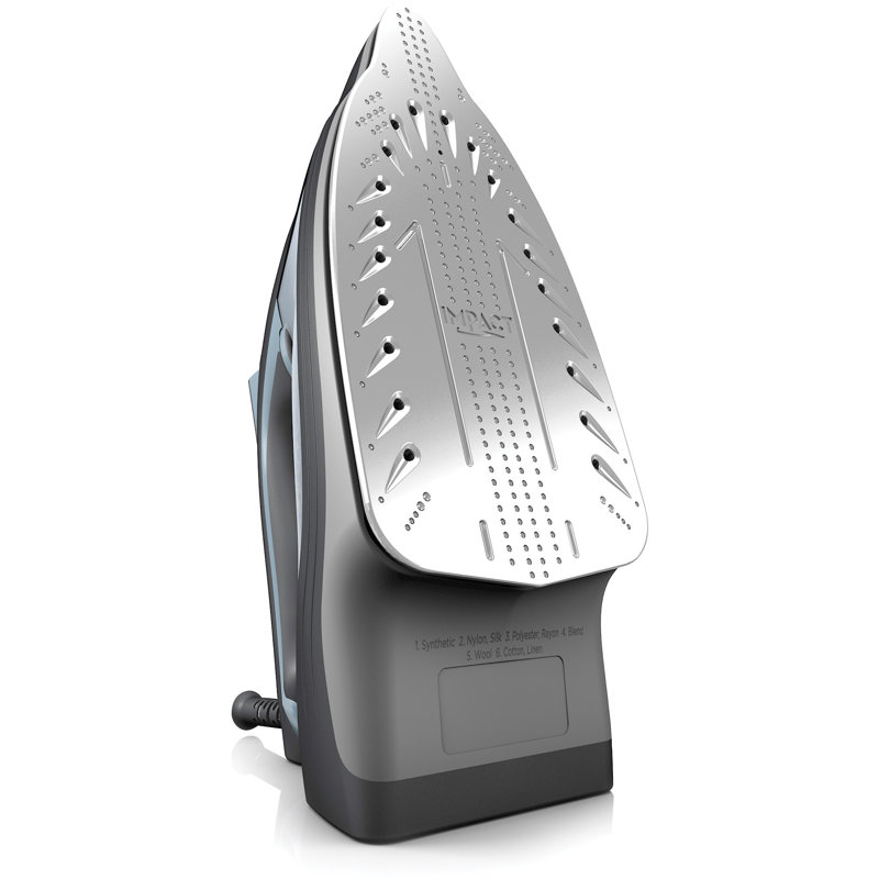 Black + Decker IMPACT Advanced Steam Iron with Maximum Durability and 360 Pivoting Cord, Gray, IR3000, Blue/Grey