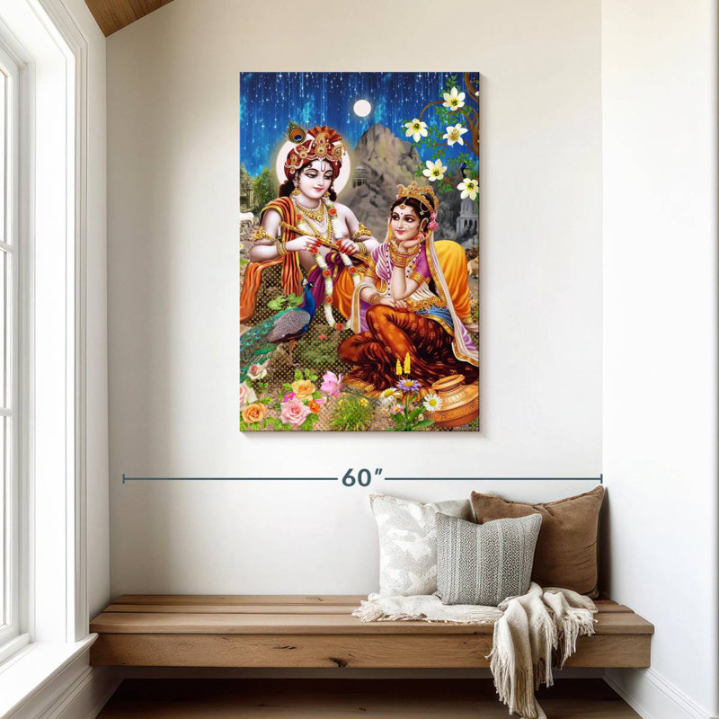 Adella adore Radha et Krishna, H 45 po x l 30 po