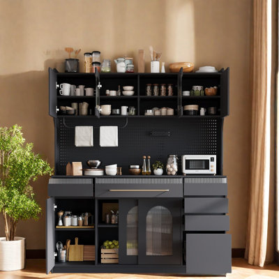 Grands bahuts et buffets, bar à café moderne de 63 po en MDF pour la cuisine