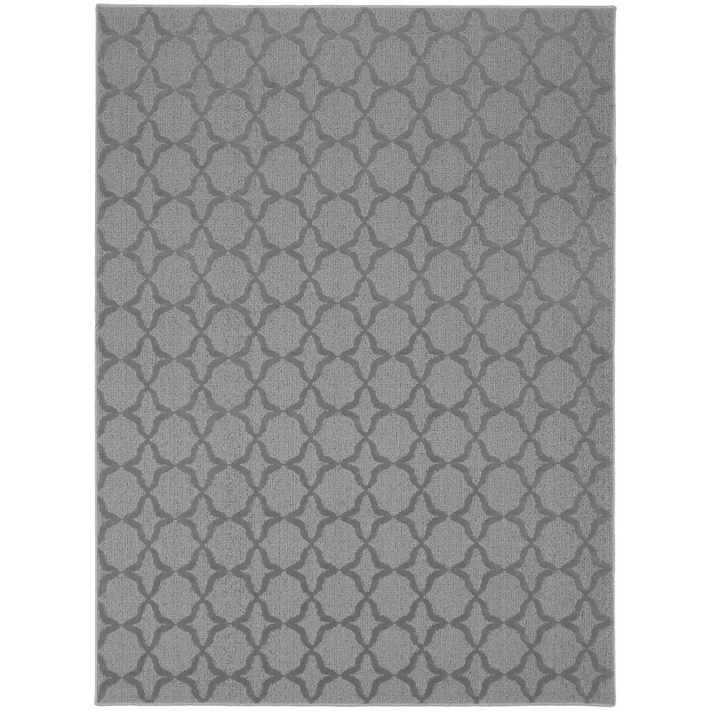 Tapis argenté en polypropylène anti-dérapant Togut, Rectangle 5 pi x 7 pi