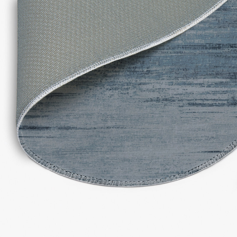 Abstract Gray Indoor and Outdoor Area Rug, Round 5'