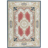 Hand-Knotted High-Quality Navy and Red Area Rug