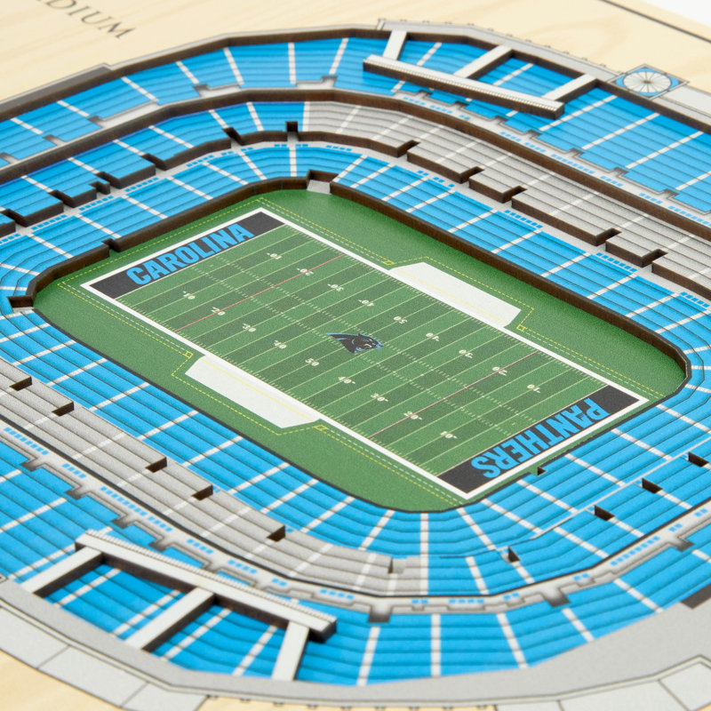 Art mural NFL 5 couches Stadiumview, Panthers de Caroline, Bleu sarcelle