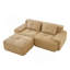 Canapé modulaire en forme de L 82 po avec velours côtelé, siège profond, repose-pieds mobile, passepoil perlé, conception capitonnée, sans assemblage, conception antidérapante, brun clair-2003767998