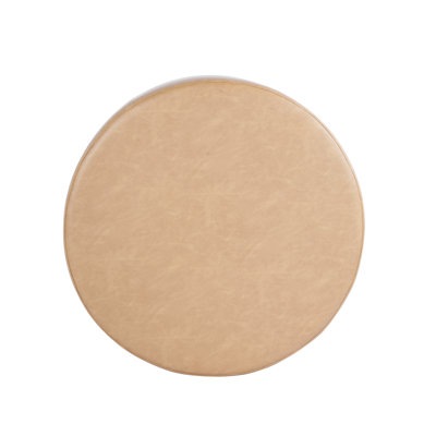 Repose-pieds Doretha avec base en bois - Similicuir sable
