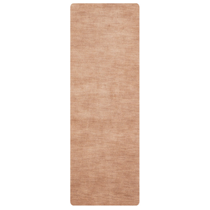 Hand Knotted Loom Wool Eco-Friendly Area Rugs - Camel Color, Plain Solid Design, High Pile Thick Handmade Anti Skid Area Rugs for Living Room, Bed Room