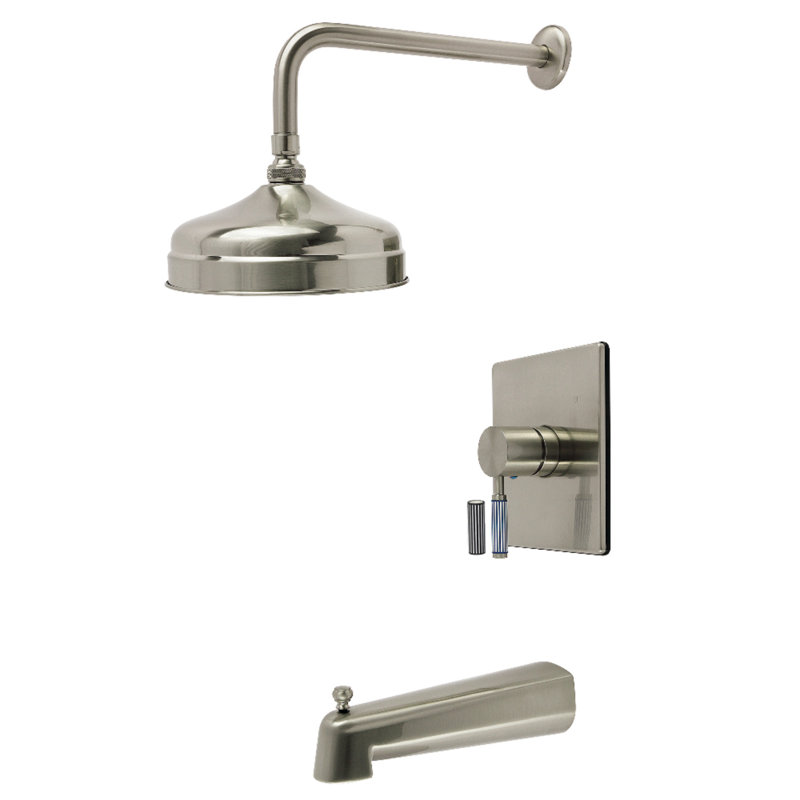 Kingston Brass Verona Single-Handle Pressure Balanced Tub and Shower Faucet, Brushed Nickel