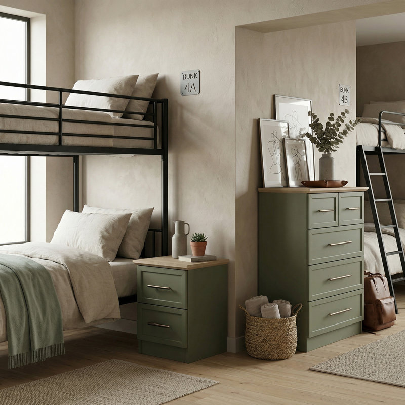 Arata Shine Bedroom Pair Set, Kale Green