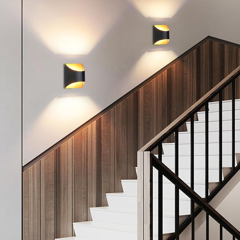 1-Light Black Ceramic Flush Mounted Sconce