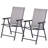 2 Folding Patio Chairs , Stackable Outdoor Sling With For Lawn, Camping, Beach. Metal Frame, Gray, No Assembly, 242 Lbs Capacity Of Load-Bearing Chairs, Dining