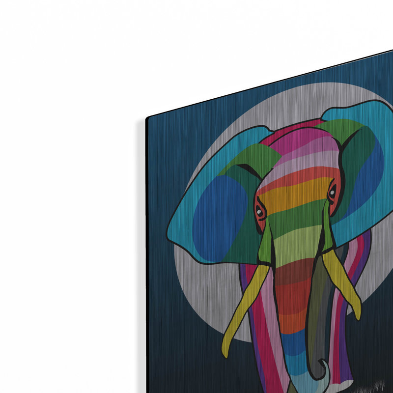 «Elephant» par Mark Ashkenazi sur métal, H 16 po x l 12 po