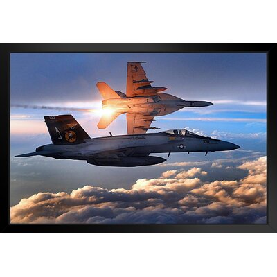 FA 18E Super Hornet Photo Photograph Airplane Aircraft Fighter Jet Plane Matted Framed Art Wall Decor 26X20 -  Latitude Run®, 65628EBCEF4345D8A42BB08E58AEC7B9