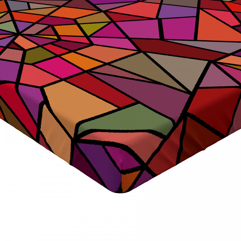 Microfiber Geometric Fitted Sheet, Full Fitted Sheet