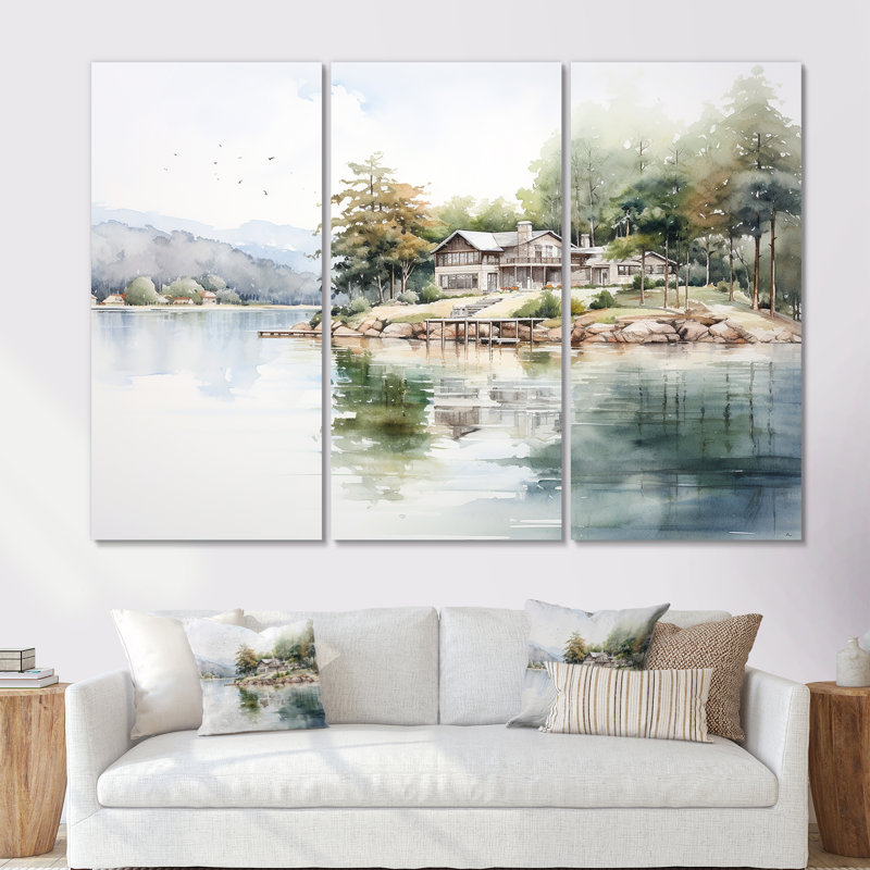 Ensemble d'art mural Lake House, Toile tendue, H 32 po x l 48 po x P 1 po