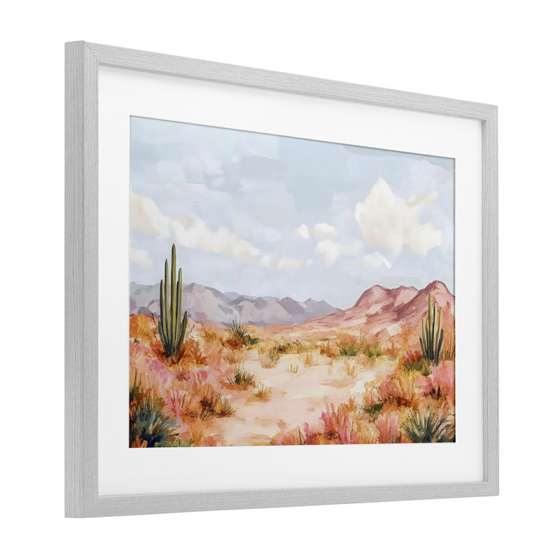 «Pastel Desert Dream Sunset», reproduction encadrée sous verre, design by Creative Studio, 14 x 20