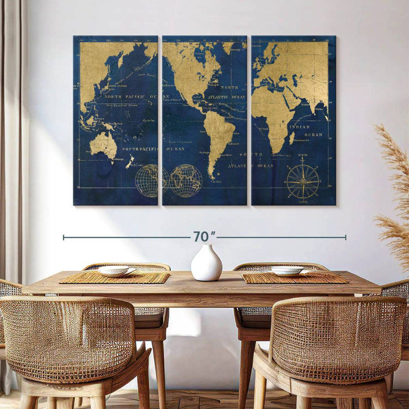 Carte du monde Aligo, H 42 po x l 65 po