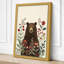 Bear Among Wildflowers Boho - Wrapped Canvas-1852490803-1852490808