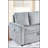 70"W Gray Corduroy Sofa With Pull-Out Chaise