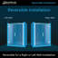 Porte de douche à charnières sans cadre l 53 po x H 72 po avec technologie Clearmax™ Unidoor