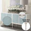 Armoire console Ansaldo blanc perle et argent scintillant