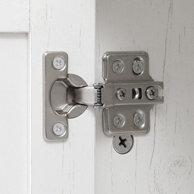 Îlot de cuisine roulant avec 2 portes d'armoire en verre et prise de courant, Blanc