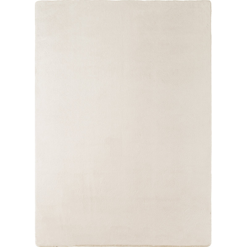 Knitted Washable Area Rug, Cream, Rectangle 60 x 100 cm