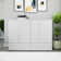 Urthe Queen Trifold Cabinet Murphy Bed with Memory Foam Mattress and Storage Drawers