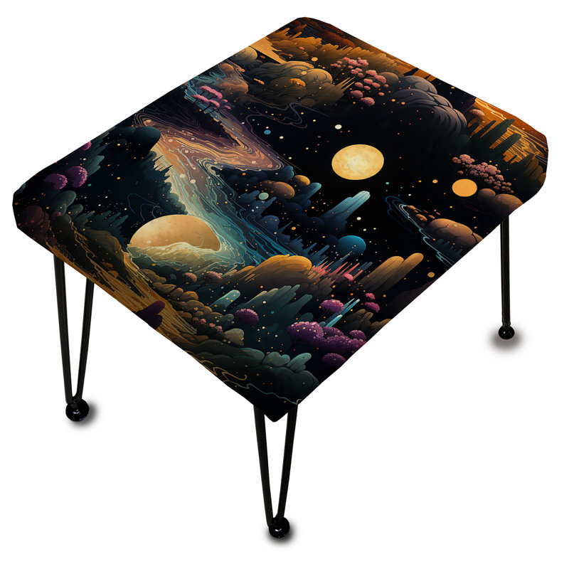 Landscape In Space Pattern - Floral Rectangle Ottoman