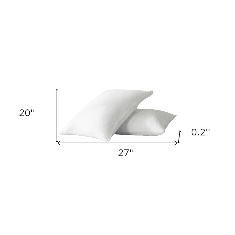 Set of Two Ivory Linen Standard Pillowcases