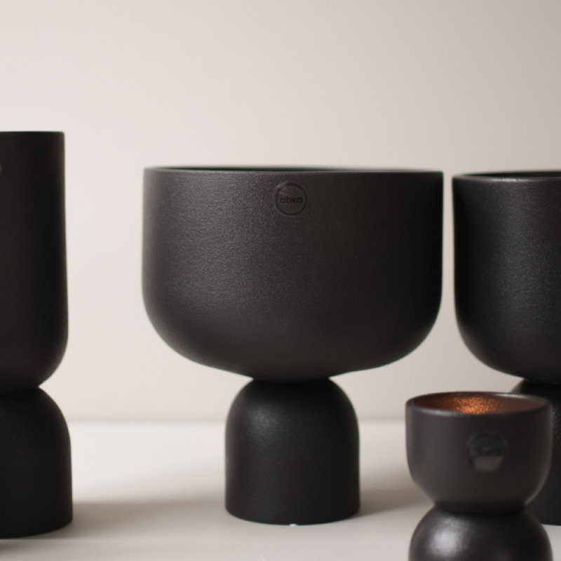7.87'' Ceramic / Porcelain Table Vase, 7.87" H x 7.09" W x 7.09" D, Black