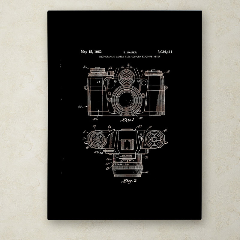 Black Photographic Camera Patent 1962 Canvas Art