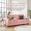 Canapé moderne 3 places en molleton rose - Mobilier de salon confortable et élégant-712277186