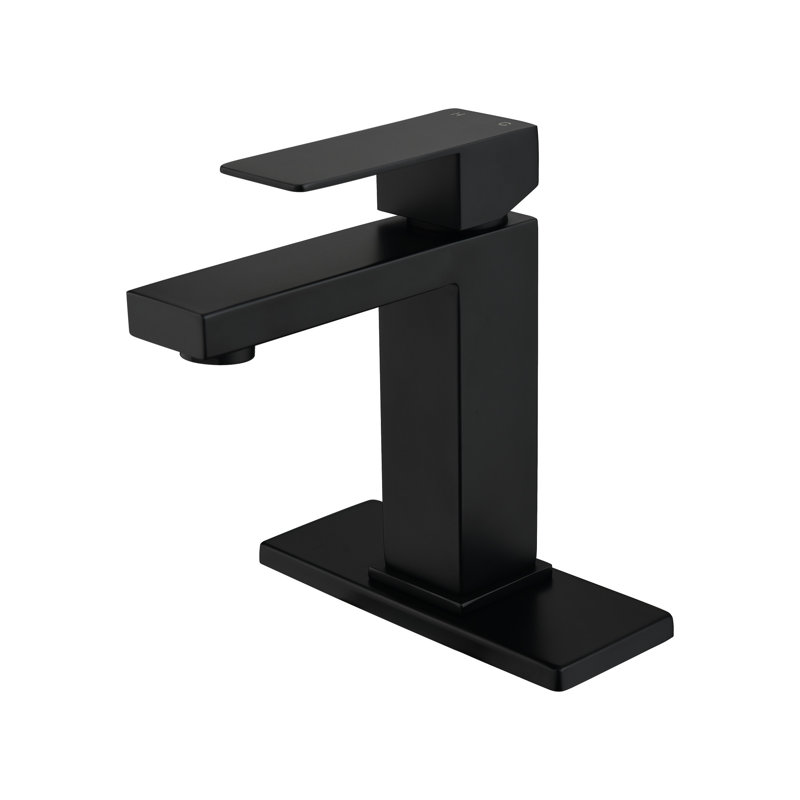 Single Handle Waterfall Spout Bathroom Tap In Matt Black, Vanity Sink Faucet, Stainless Steel Construction For Durability, Surface Treated To Corrosion And Fingerprints, Calm Smooth Water Flow Faucet