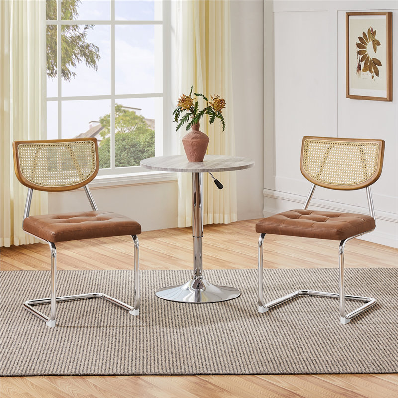 Low Back Cantilever Chair, Retro Brown/Silver 