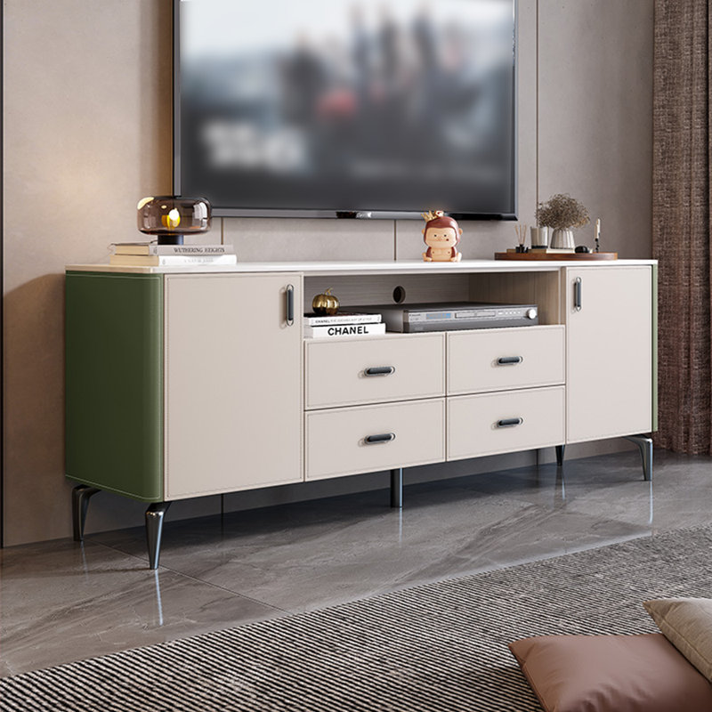 Meuble télé moderne de style minimaliste haut de gamme, Vert / beige, 78.74"