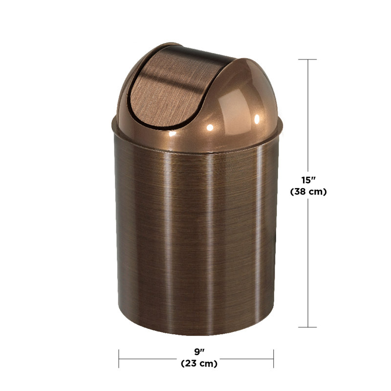 Poubelle avec couvercle pivotant Morton, Bronze, 2,5 gal