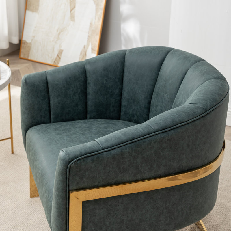 Fauteuil demi-tonneau Tellico, Polyester bleu