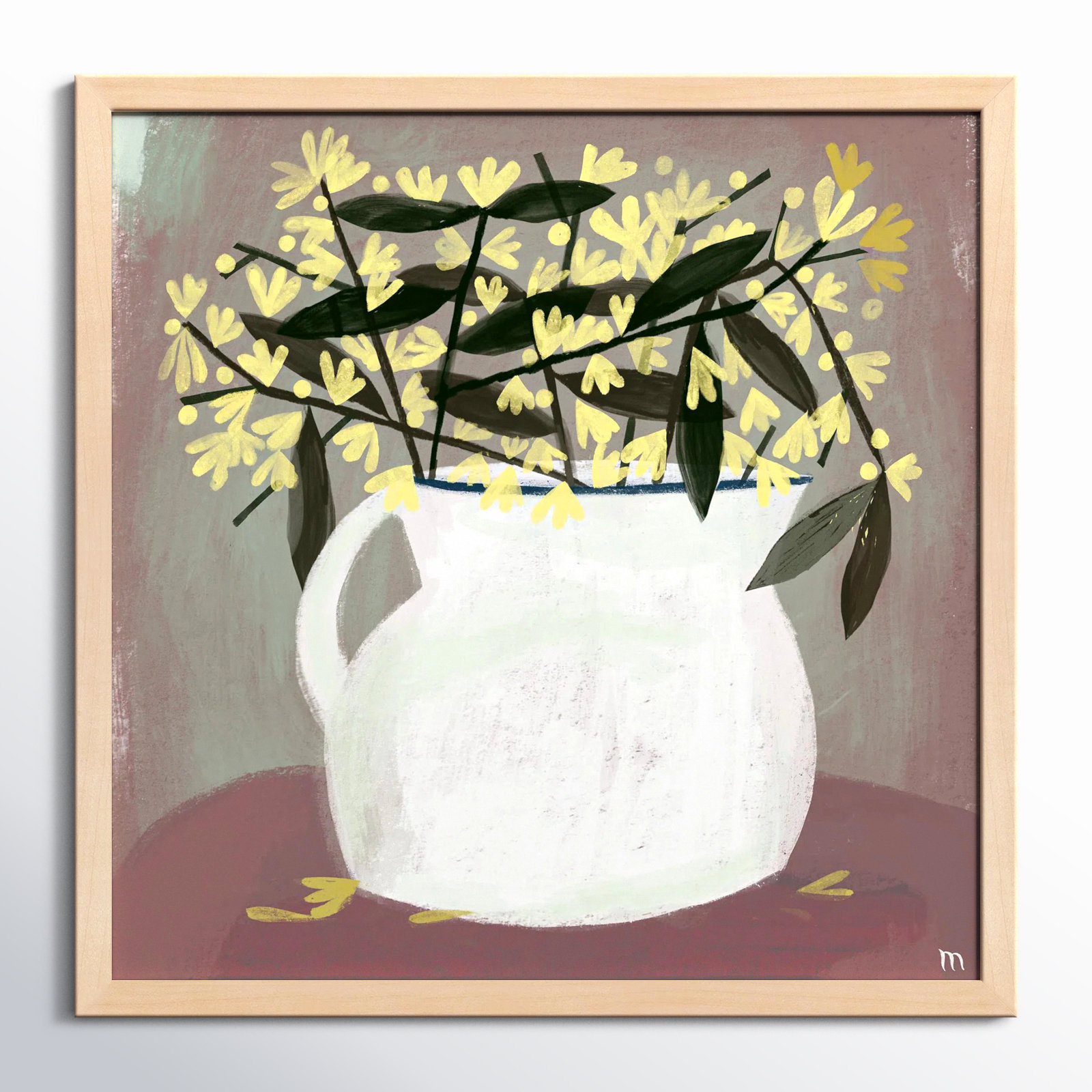 Juliane "Calycanthus" Painting, Maple, 44" H x 44" W x 1.25" D