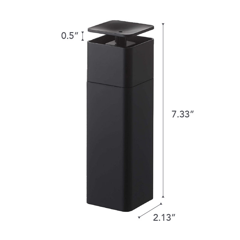 Black Plastic One-Handed Soap Dispenser, 8.5 oz