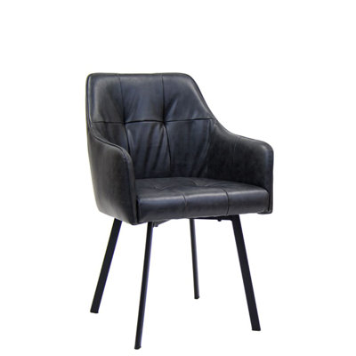 Fauteuil capitonné gris
