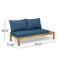 Ensemble de canapé 4 pièces Arlington, bleu sarcelle foncé, canapé d'extérieur en forme de L, ensemble d'extérieur-115731238-115731237