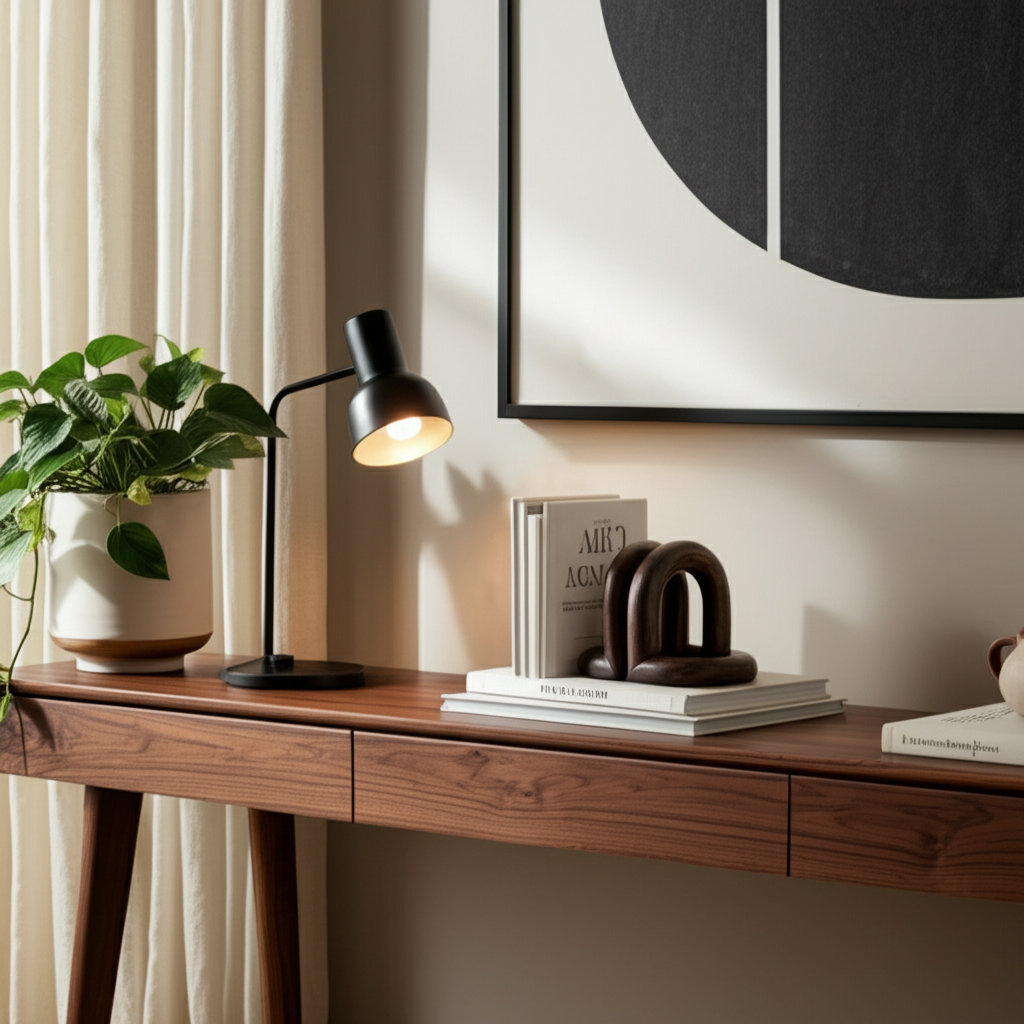 Zeppelin Wood Office Bookends, Dark Brown