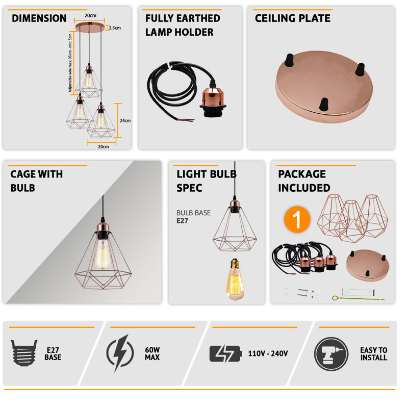Pamrapo 1 - Light Cluster Pendant, No