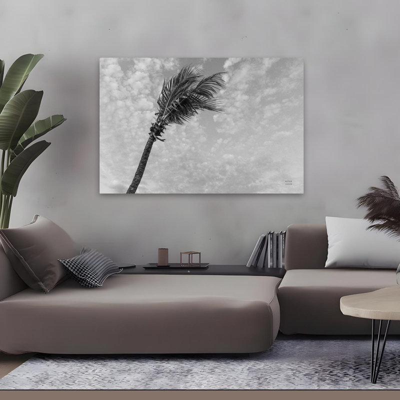 Key West noir et blanc contemporain nuage noir et blanc Key West, H 48 po x l 32 po